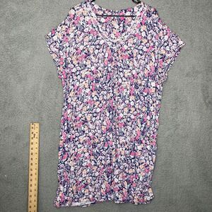 Croft & barrow womens floral midi nightgown lightweight prarie stretch plus 2x